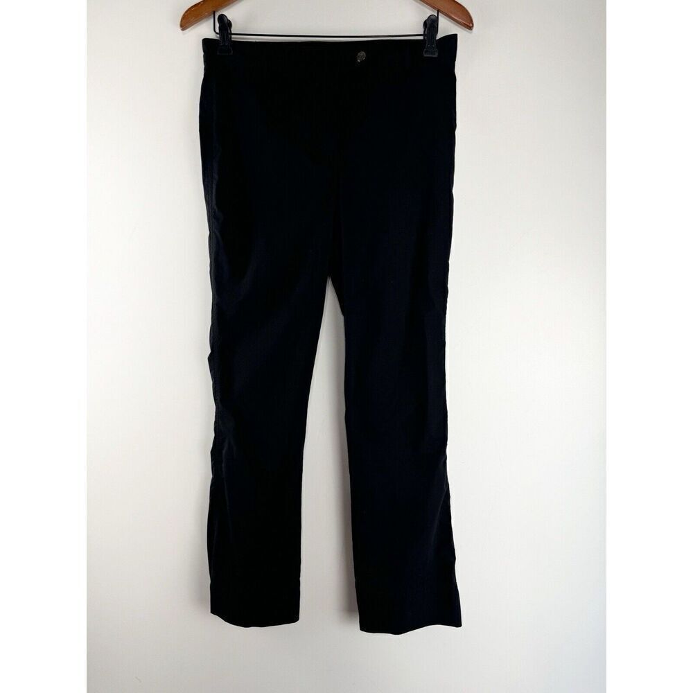 Anatomie Black Techno Chino Mid Rise Pant Travel Lightweight Comfort
